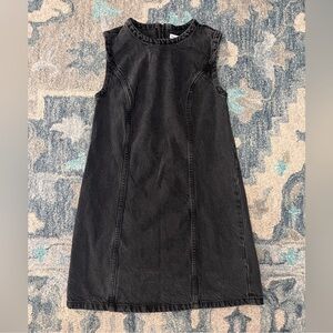 Abercrombie & Fitch Black Denim Mini Dress M Petite | Sleeveless Zip Back